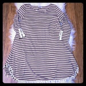 Beautiful Striped Long-Sleeved Dress